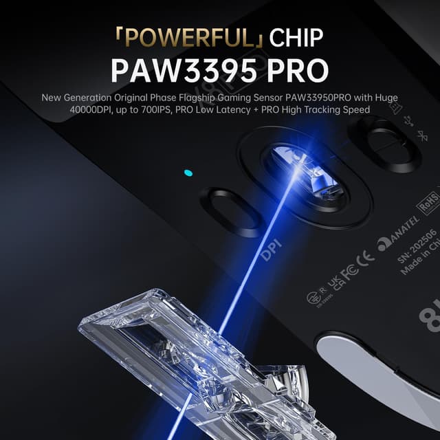 Thumbnail 6 de ATTACK SHARK X8 PPO 8K Mouse (55g) for Large Hands with PixArt PAW3395PRO sensor