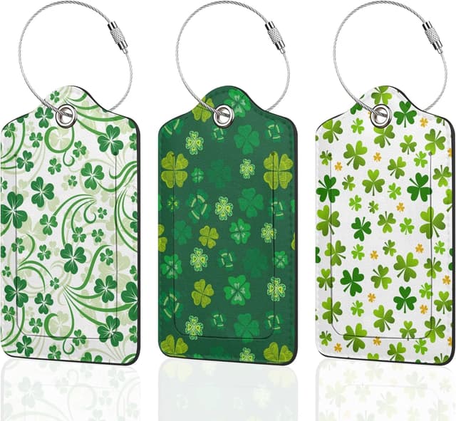 Imagen de St Patrick's Day Shamrock Leather Luggage Tag en OfertitasTOP
