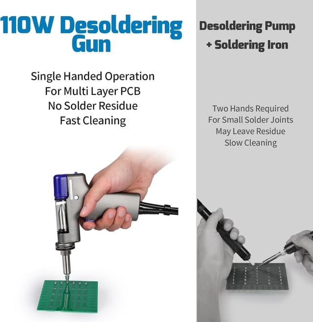 Detalle de WEP 948D-I stazione dissaldante ad alta potenza 110W con 4 ugelli e controllo temperatura a 3 canali