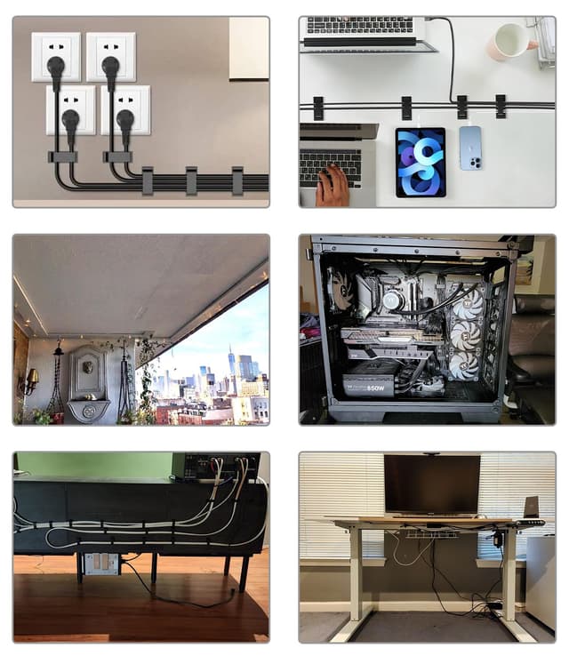 Detalle 2 de MiuCo Kabelklemmen Set 60 Stück, transparent