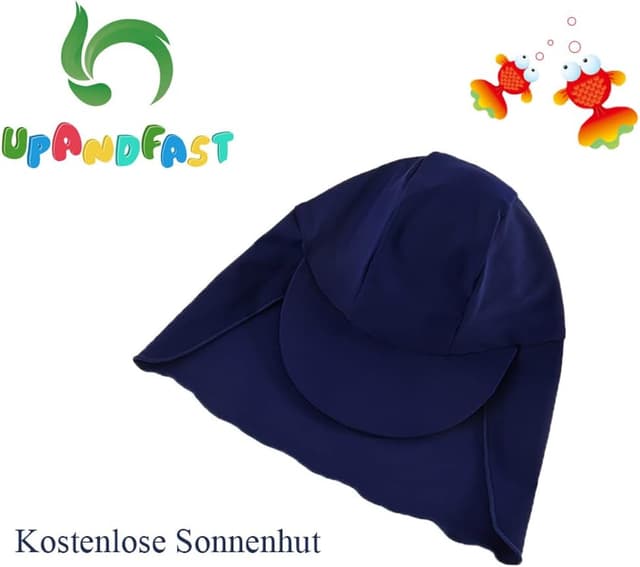 Detalle de upandfast Baby Jungen Badeanzug mit Sonnenhut (UPF 50+, einteilig, Reißverschluss)