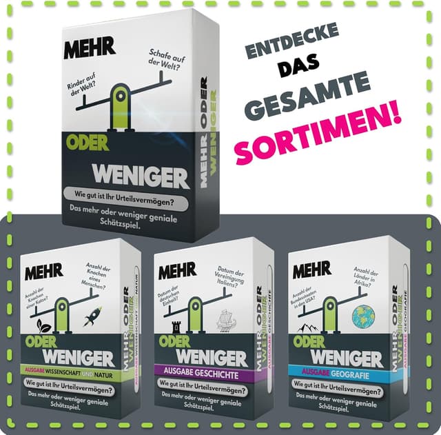 Detalle 2 de More or Less „Mehr oder Weniger“-Kartenspiel (Ausgabe Geografie) von More or Less