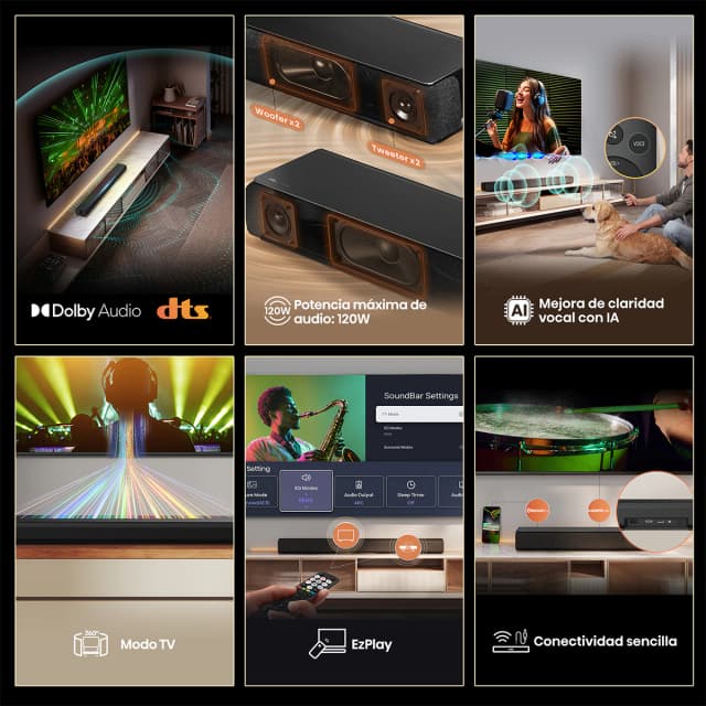 Thumbnail 3 de Hisense HS1000 Barra de sonido 2.0 Dolby Digital Plus 120 W