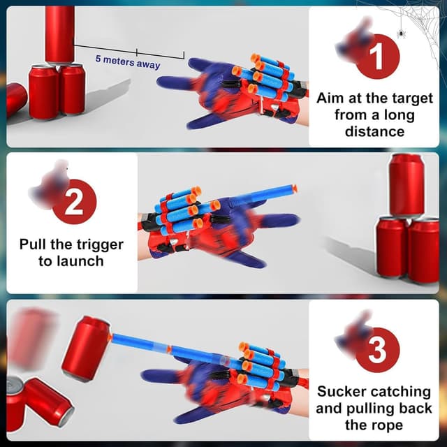 Thumbnail 2 de Taufe 3 Guantes Lanzadores Spider