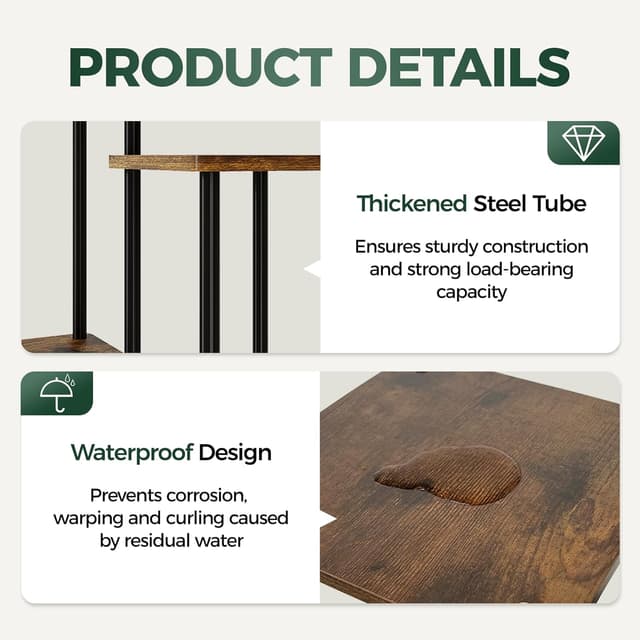 Thumbnail 5 de Bamworld 6-Tier Tall Metal Plant Stand for Corner