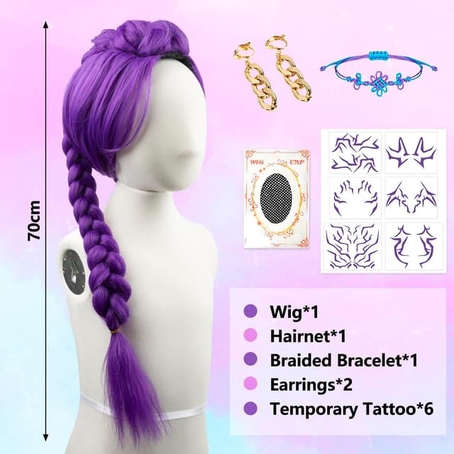 Thumbnail 1 de ZHOAOUAO Perruque cosplay 60 cm đźŽ