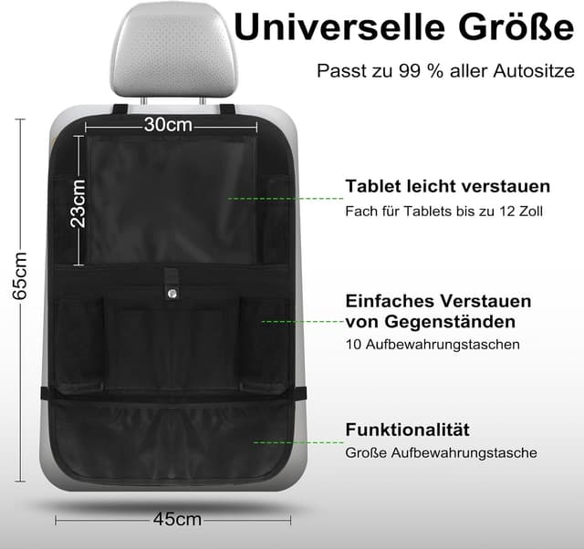Detalle 2 de Rückenlehnenschutz Auto Kinder Ezilif Stärke-Upgrade