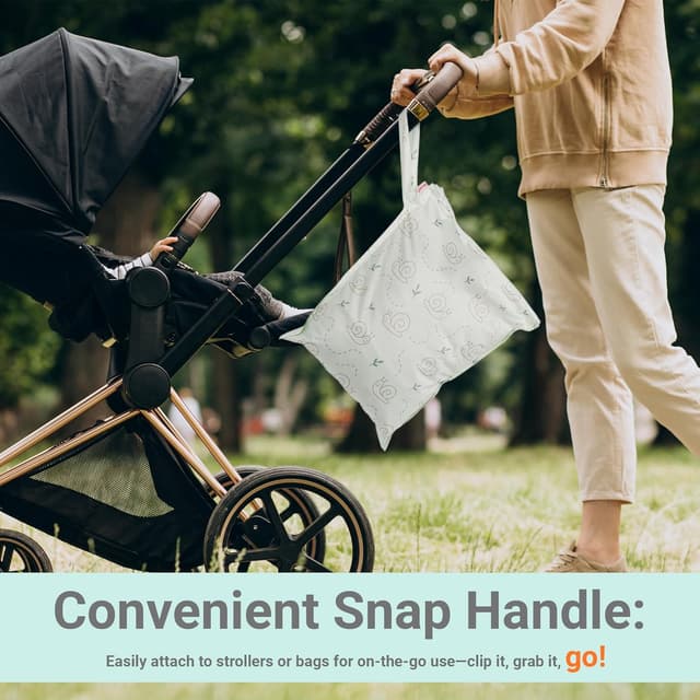 Detalle 2 de HECCEI WetBag Kindergarten Nassbeutel – 2er Set wasserdichter Wetbag als Nappy- & Schwimmsachen-Tasche