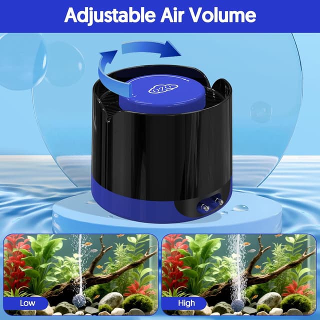 Thumbnail 3 de QZQ Aquarium Air Pump 3W adjustable aerator 🐠