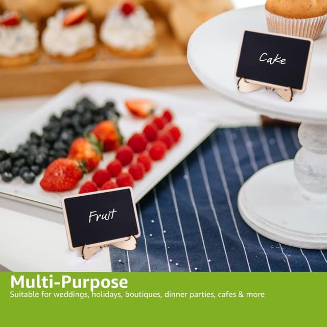 Thumbnail 4 de Amazon Basics Wood Mini Chalkboards 20 pack 🪧