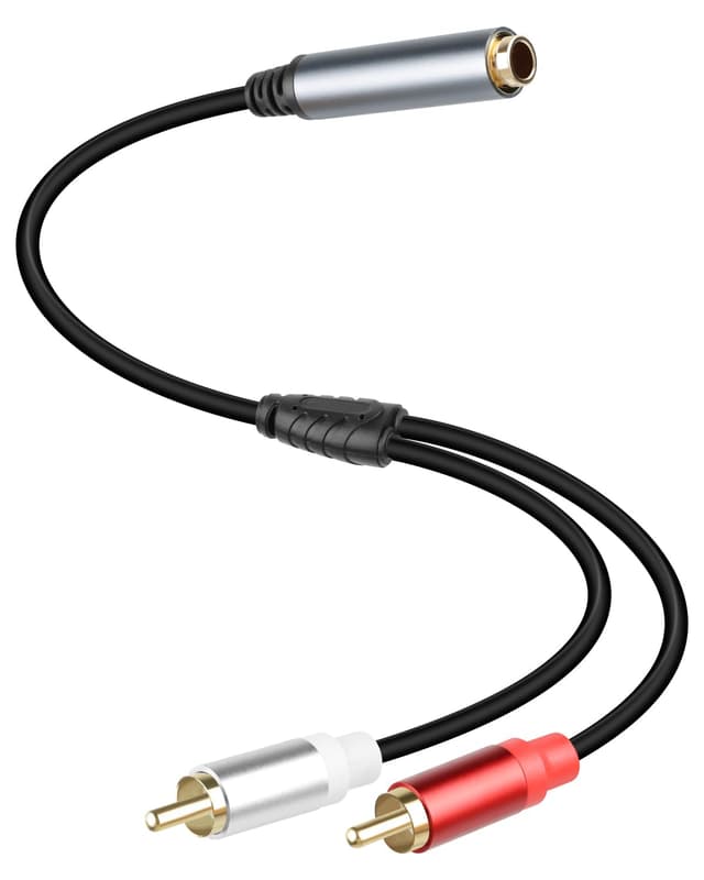 Detalle de RIIEYOCA 6.35mm to 2 RCA Splitter Audio Cable (TRS to dual RCA) for mixers, amps and home AV