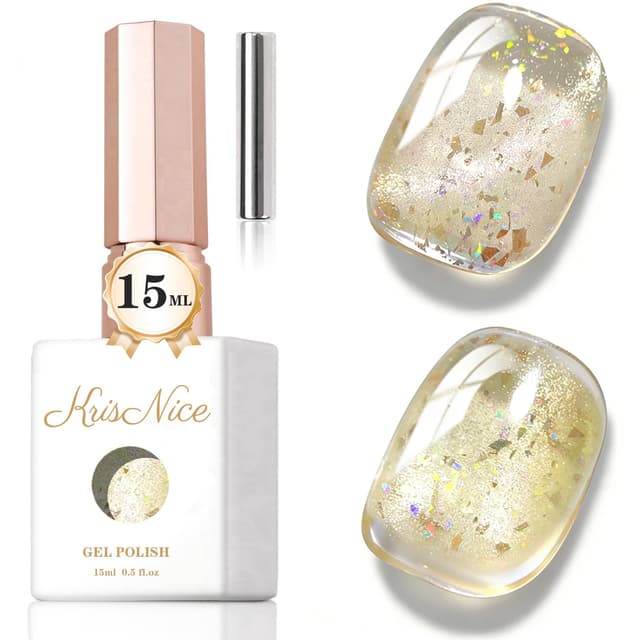 Detalle de KRISNICE Cat-Eye UV-Gel Nagellack mit Magnet – Beige Cateye, 15 ml