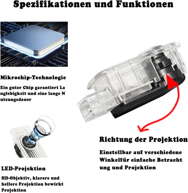 Detalle 2 de Krewua Confezione 2 luci proiettore logo porte