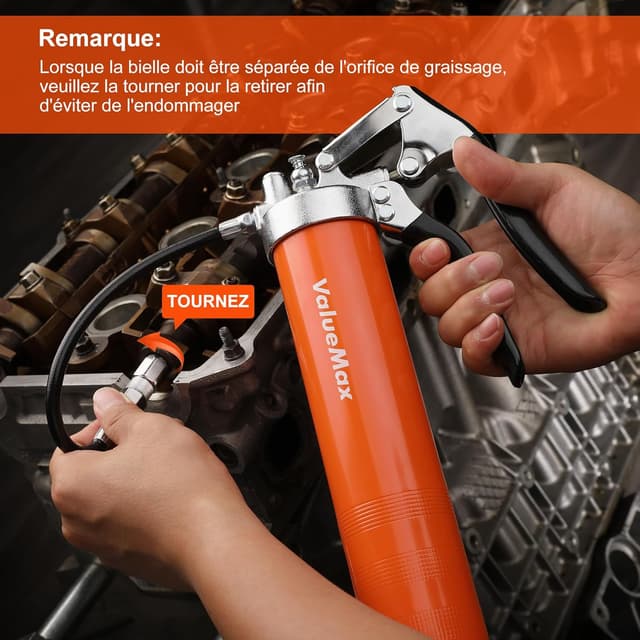 Thumbnail 5 de ValueMax Pistolet à Graisse 400 ml 6000 PSI 🛠