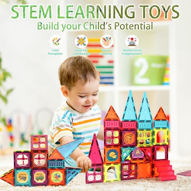 Detalle de Beeyouk Bloques Magnéticos 56 piezas