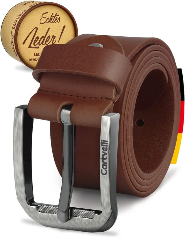 Detalle de Cartvelli Premium Ledergürtel für Herren (40 mm) „Made in Germany“ inkl. Geschenkbox