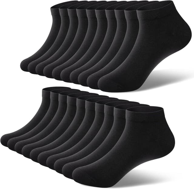 Detalle de fitfets Sneaker-Socken aus Baumwolle (10 Paar) – Kurzsocken für Herren & Damen, unisex, Schwarz/Weiß/Grau