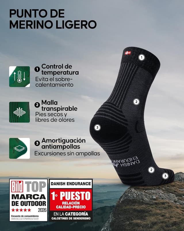 Thumbnail 1 de DANISH ENDURANCE Calcetines de senderismo lana merino