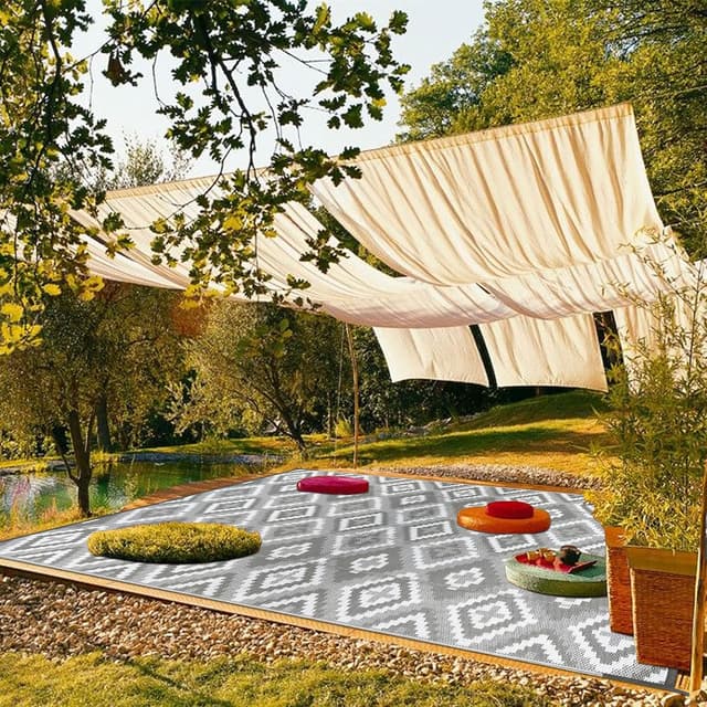 Thumbnail 6 de Enyhom Outdoor Teppich wetterfest 180 x 270 cm – wendbare Terrassenmatte aus recyceltem Polypropylen