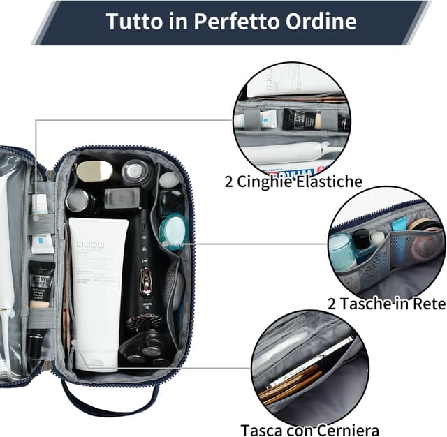 Detalle 2 de ECOHUB beauty case da viaggio con separazione asciutto-bagnato e apertura a 180°