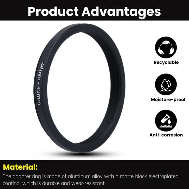 Thumbnail 2 de Metall Step-Down Ring 46mm auf 43mm