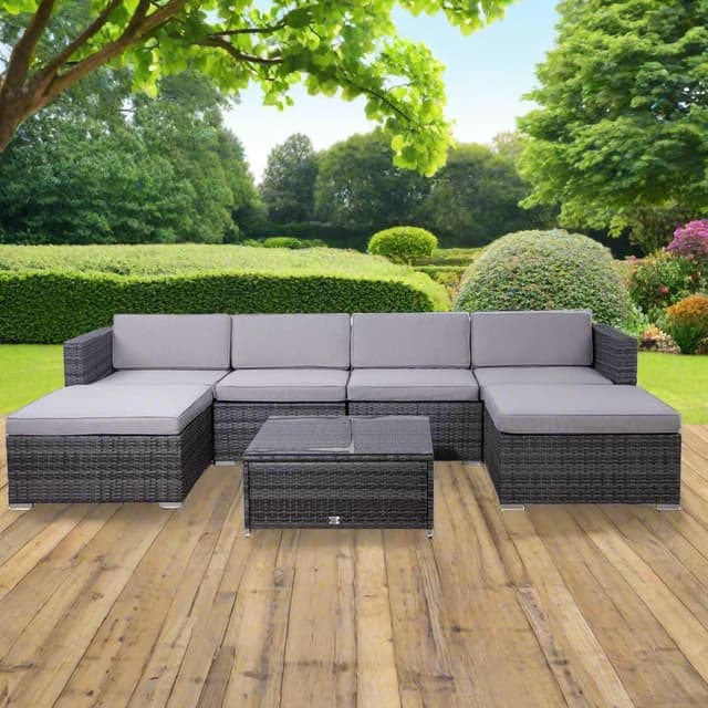 Detalle 2 de EVRE Nevada Grey outdoor rattan sofa set