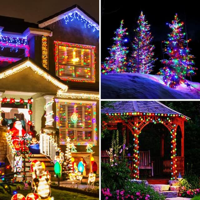 Detalle de Peasur 3 Pacchi Luci Solari Esterno con 120 LED, IP65 (12+2 m) Multicolore