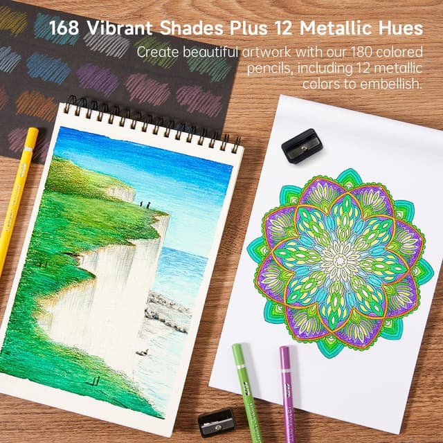 Thumbnail 6 de Shuttle Art 180 Colouring Pencils (Soft Core) set with 4 sharpeners