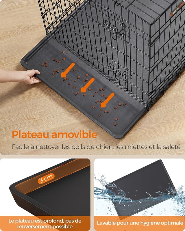 Thumbnail 5 de Feandrea PPD054B01 Cage pliable pour chien Taille XXXL 136 x 79 x 87 cm