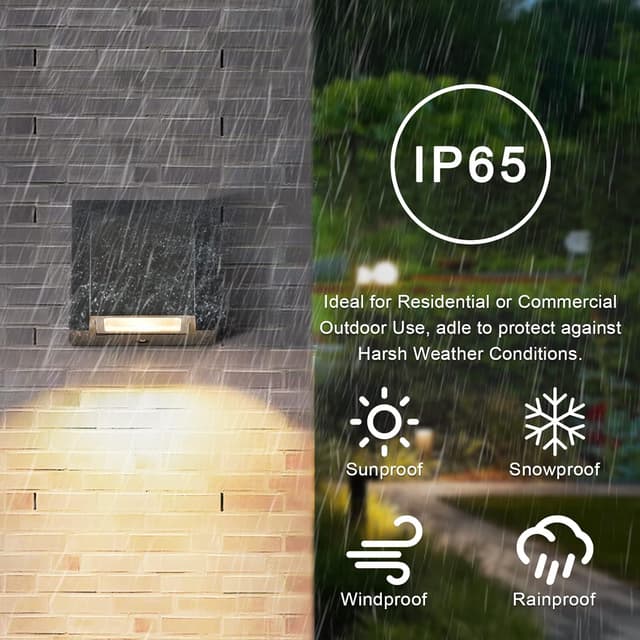 Detalle de Tealight Tealight Applique da parete LED da esterno IP65 Interno-2 da 5W, luce calda 3000K (2 pezzi) nero