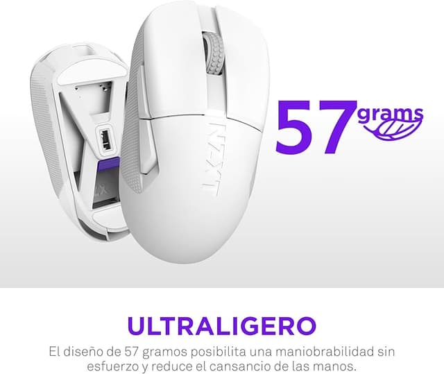 Detalle 2 de NZXT Lift Elite Ratón Gaming Inalámbrico 26K DPI Blanco