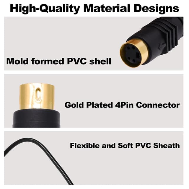 Detalle 2 de YARCHONN S-Video Kabel Mini Din 1,8 m