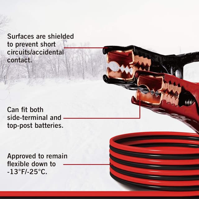 Detalle 2 de CARTMAN 4 Gauge 16 Feet Jumper Cables (300AMP) Heavy-Duty Booster Cables in Carry Bag