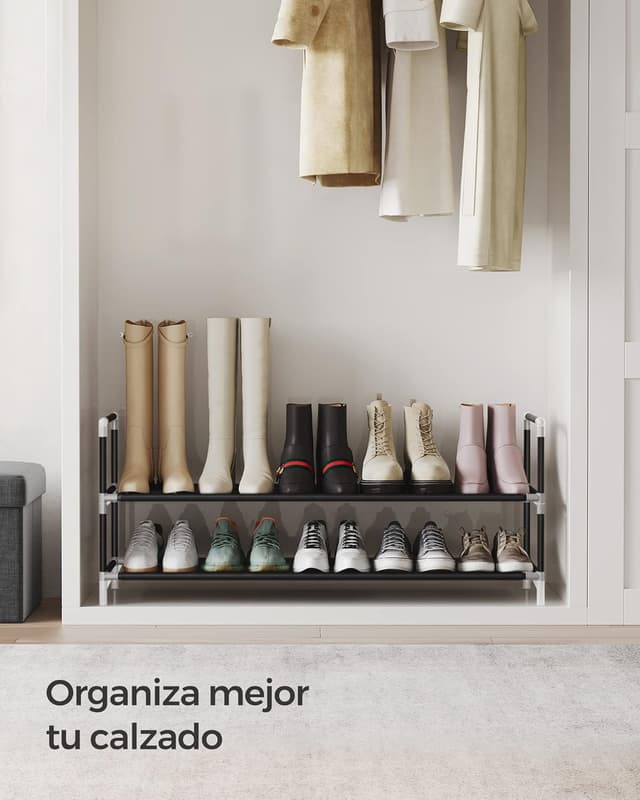 Detalle 2 de SONGMICS LSH052B01 Zapatero de 2 Niveles, Ahorra Espacio