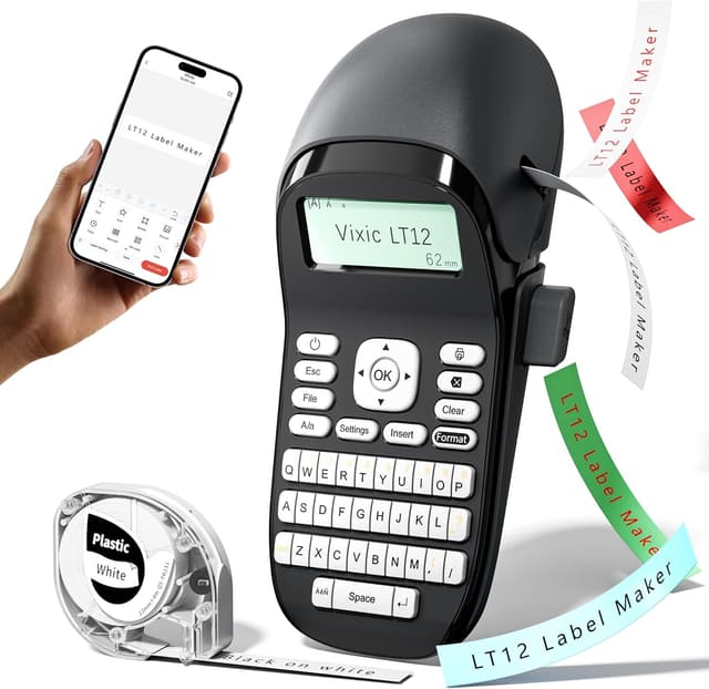 Detalle de Phomemo LT12 étiqueteuse portable Bluetooth avec clavier QWERTY (gris)