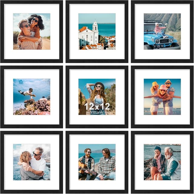 Imagen de Vittanly 12x12 Picture Frames Set of 9 🖼 en OfertitasTOP