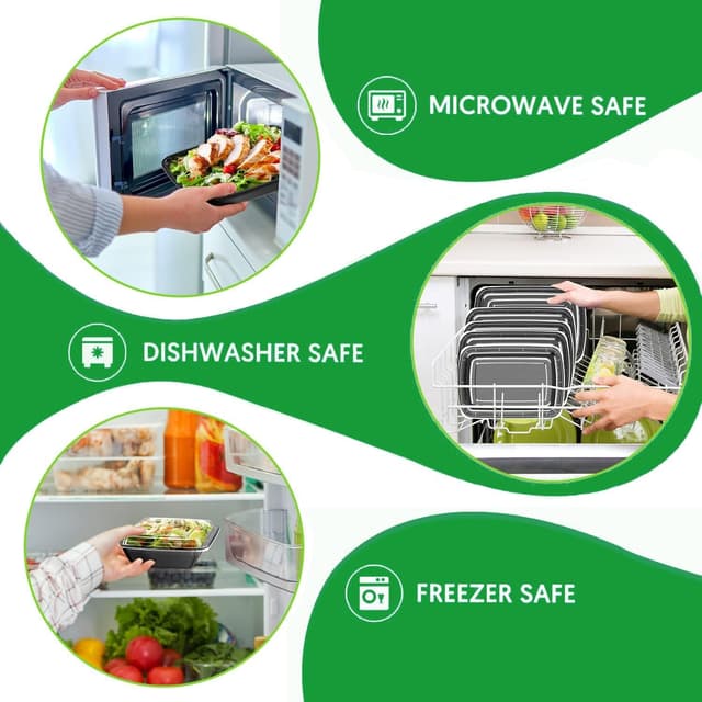 Detalle 1 de Yalixuan Meal Prep Containers 30 Pack