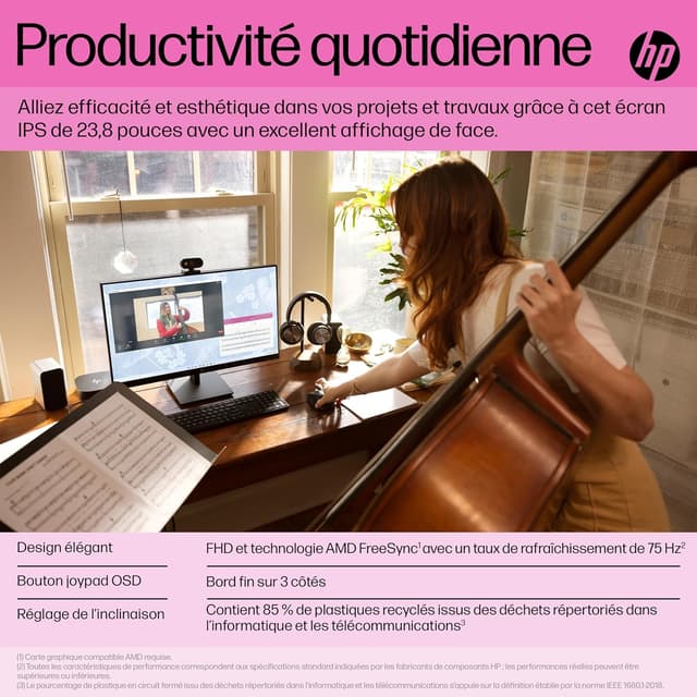 Detalle 1 de HP V24ie G5 écran PC 23.8" Full HD
