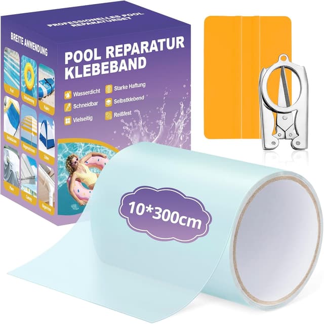 Detalle de Kit de réparation Edonkvi pour piscine liner et PVC : rustine sous l’eau 10 cm x 300 cm