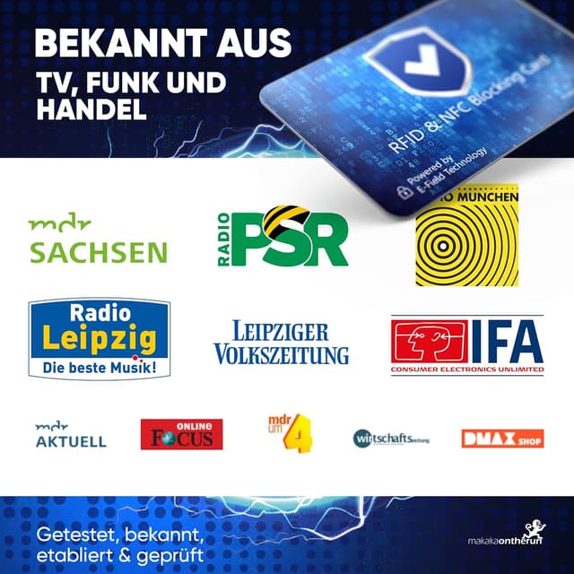 Detalle 2 de RFID Blocker Karte 4X von Makaka 0,8 mm