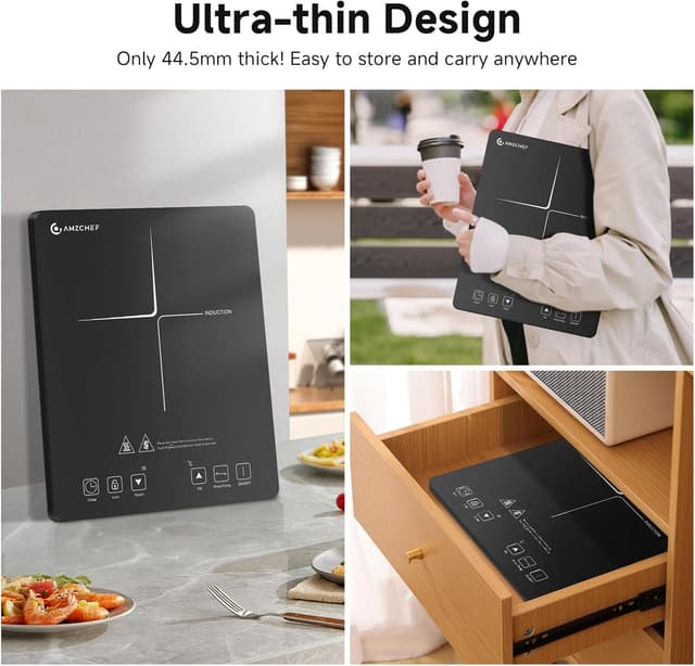 Detalle 2 de AMZCHEF Single Induction Hob 2000W