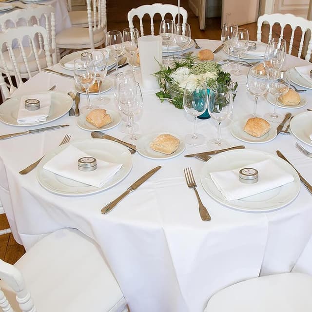 Detalle 2 de sancua 6 Pack Round Tablecloth 90 Inch White