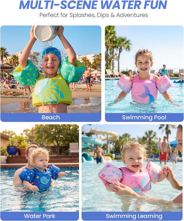 Detalle 2 de Gogokids Toddler Swim Vest for Kids 24–66 lbs (ASTM F963-17 / CPSIA) — Adjustable Swim Jacket Water Wings
