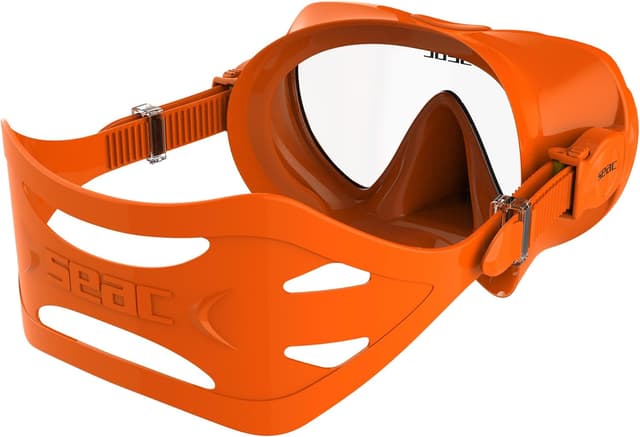 Detalle 2 de SEAC Rondò : masque frameless en silicone et verre unique, volume réduit pour plongée et snorkeling