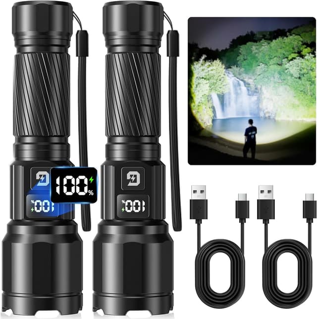 Detalle de GEARLITE Taschenlampe LED Zoom IP65 2 Stück