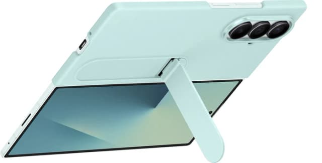 Detalle de Samsung Galaxy Z Fold 7 Backcover aus Silikon in Mint – Schutz für dein Fold7