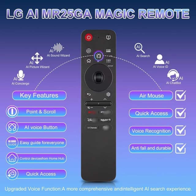 Detalle de LG Magic Remote MR25GA replacement with Alexa