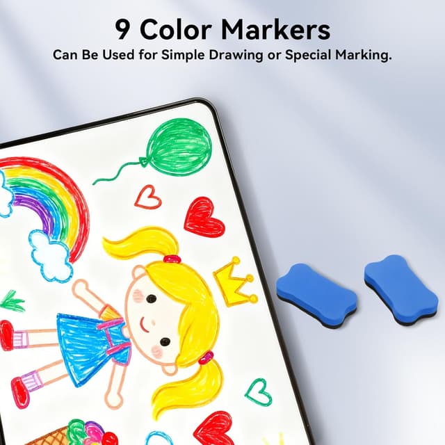 Detalle 2 de Hisredsun A3 Magnetic Whiteboard 42×30 cm