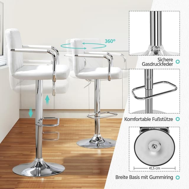 Detalle 2 de Yaheetech Taburetes de Bar 92-113,5 cm