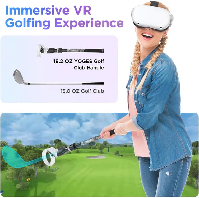 Thumbnail 4 de YOGES VR Golf Club Handle for Oculus Quest 2